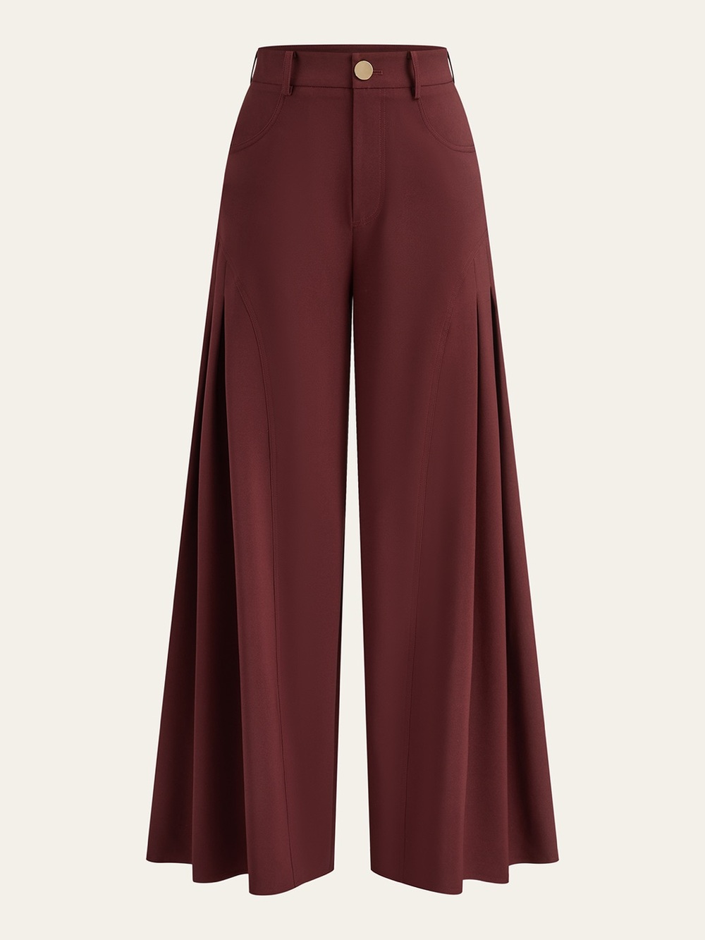 Commense Wide-Leg Draped Pants
